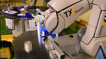 MRK-System mit einem Greifer für die Mensch-Roboter-Kollaboration (HRC-Serie) der Zimmer Group