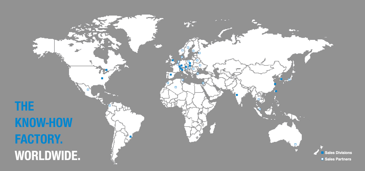 Weltkarte mit Standorten der Zimmer Group